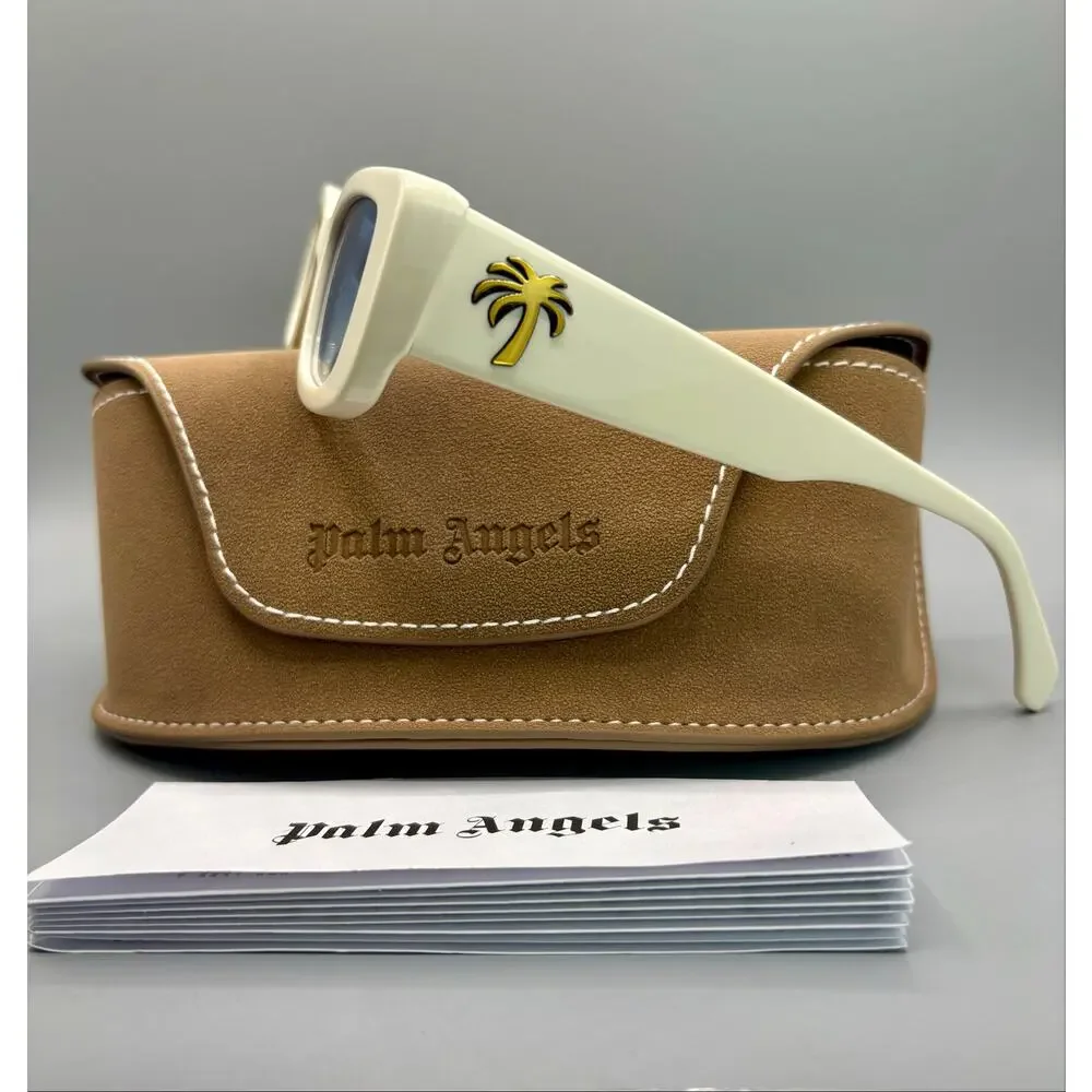 NIB Palm Angels Sunglasses - White Frame, Gradient Blue Lens - Picture 1 of 8